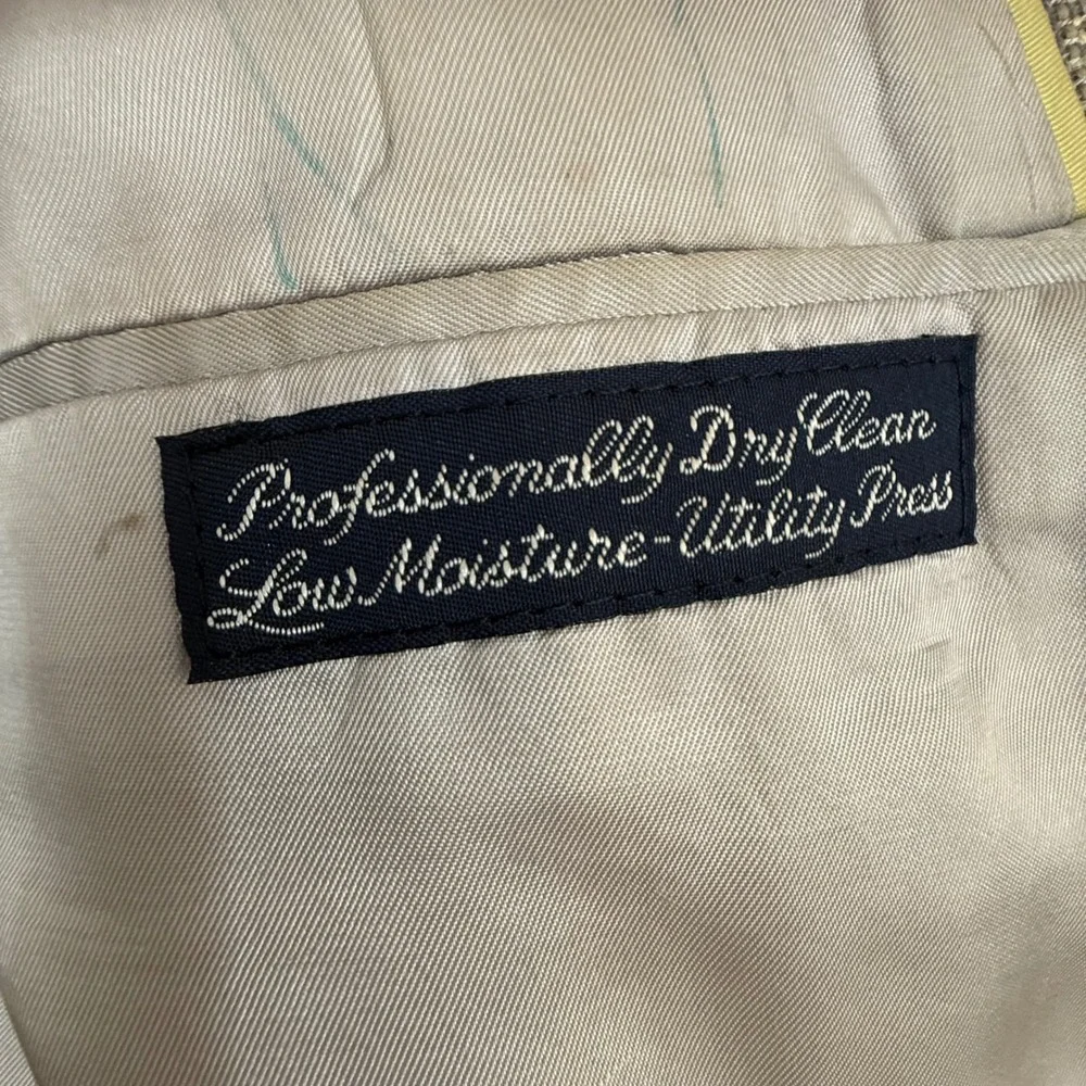 Austin Reed Blazer Gray Pastel Plaid Regent Street Union Made Vintage Preppy 40R